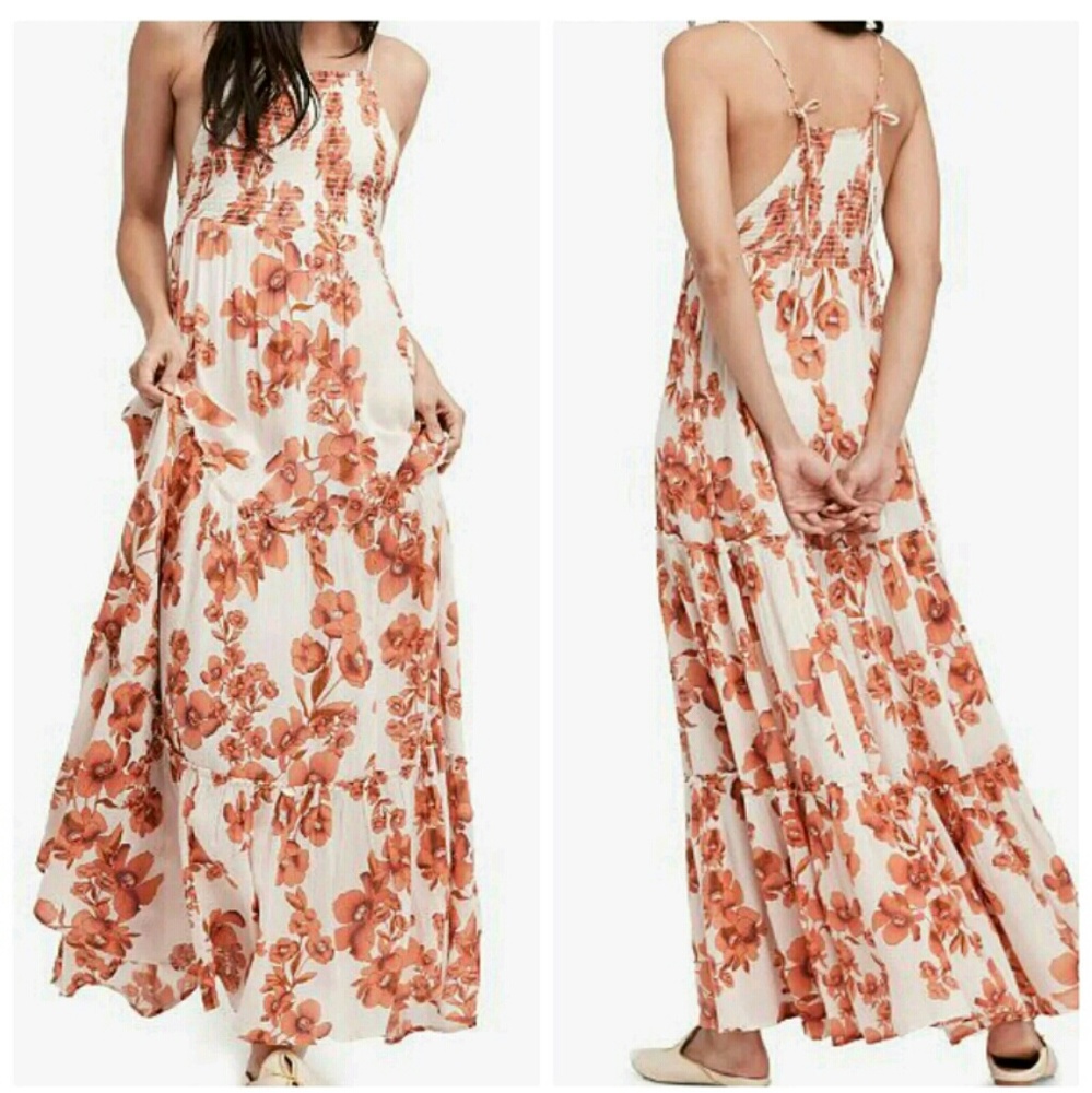 🛑SOLD🛑Free People Maxi Dress Floral LARGE Summer
